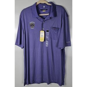 Gregg Norman striped polo size XL purple New with tag Tennessee Lions LOGO